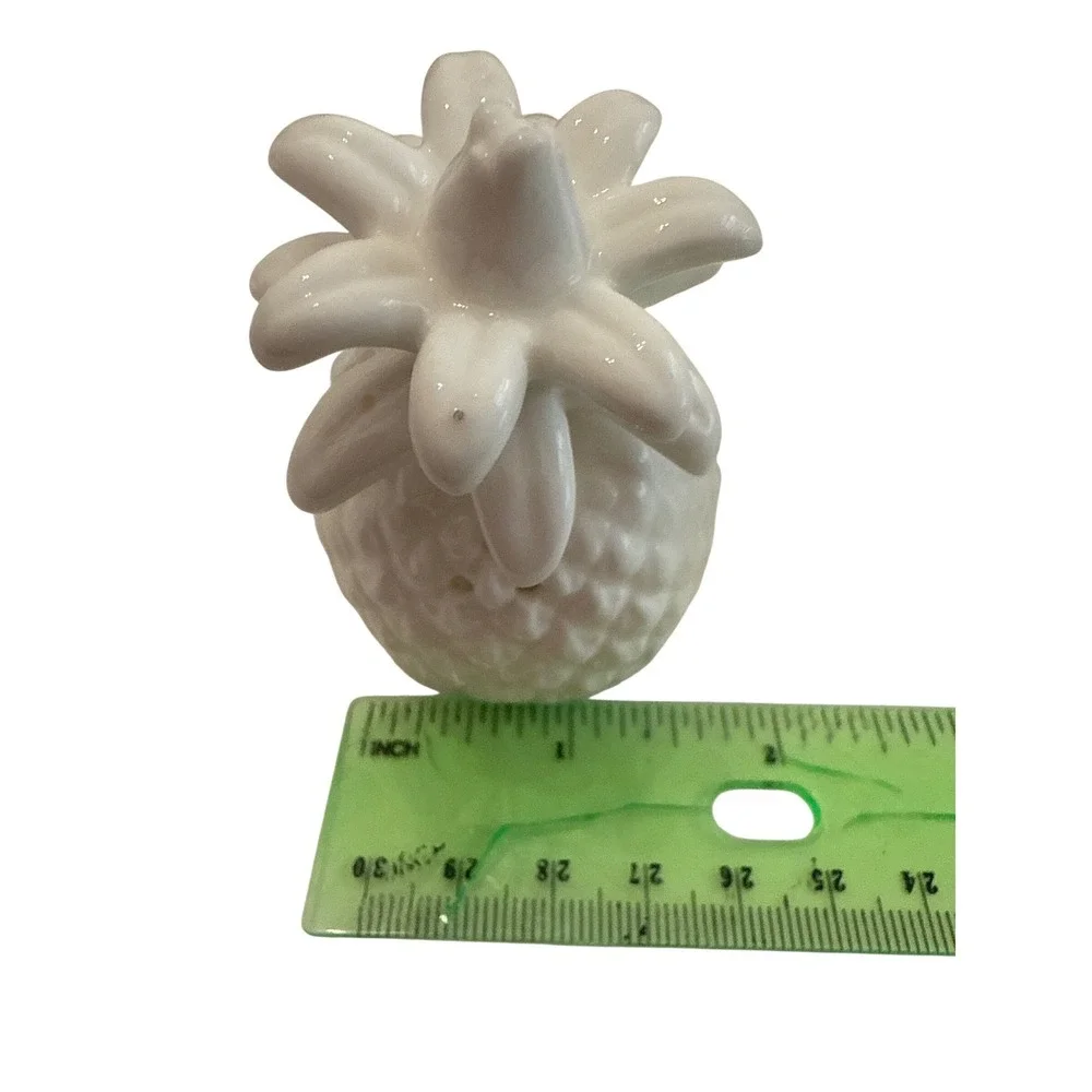 Ceramic Pineapple Salt Pepper Shakers White 2.75